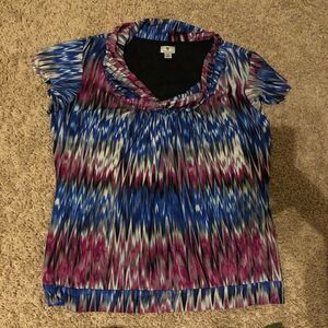 Worthington colorful draped neckline blouse